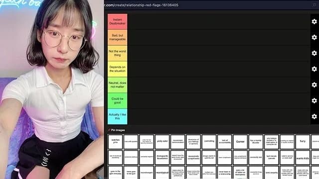 Fit Nerdy Girl Peachy Ranks Relationship Red Flags in a Tier List! - Furry? C